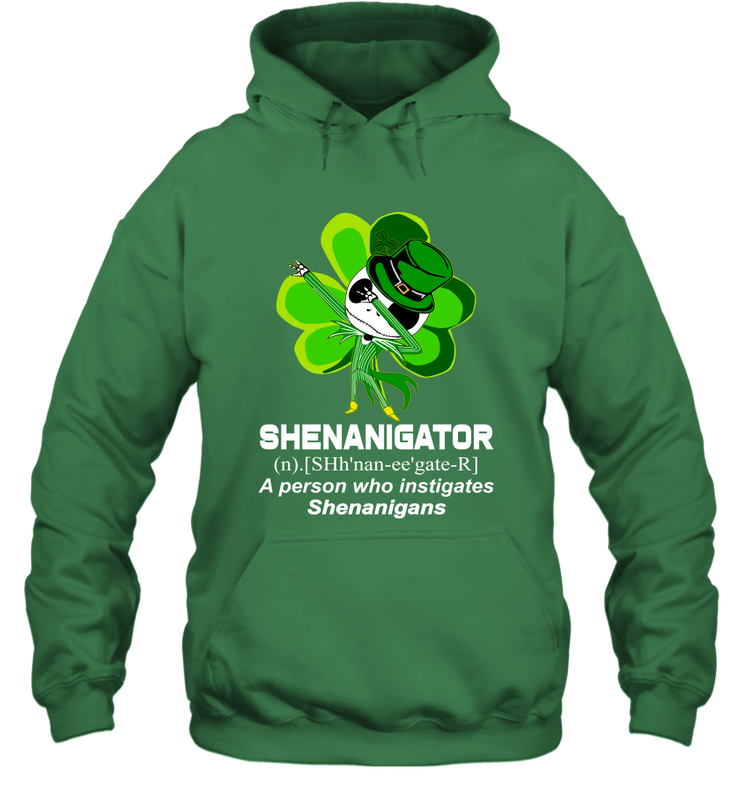 Jack Skellington Shenanigator Patricks Day Hoodie - kambletee