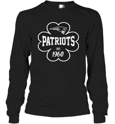 Patrick's Day Shamrock For New England Patriots Fans Long Sleeve T-Shirt - kambletee
