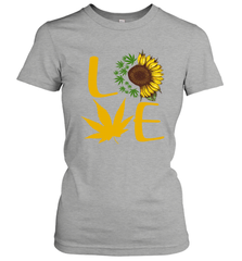 Love Sunflower and Weed Cannabis Women's T-Shirt - kambletee