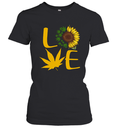 Love Sunflower and Weed Cannabis Women's T-Shirt - kambletee
