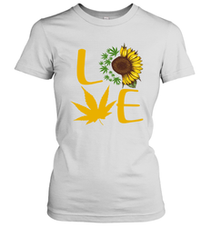 Love Sunflower and Weed Cannabis Women's T-Shirt - kambletee