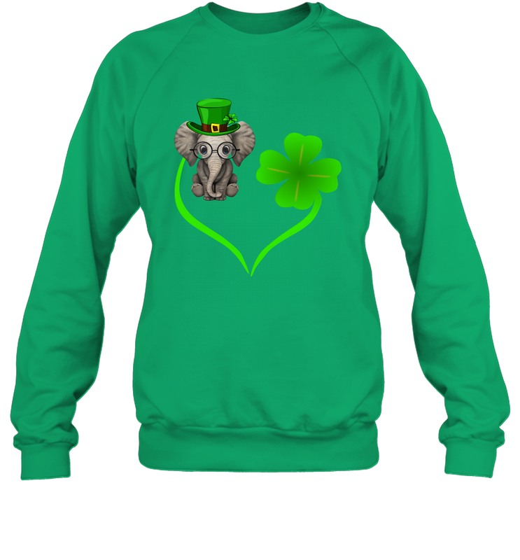 Elephant irish heart st patrick's day Sweatshirt - kambletee