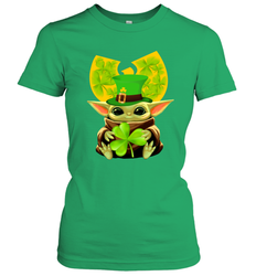 Wu Tang Clan baby Yoda hug Irish clover Women's T-Shirt - kambletee