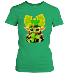 Wu Tang Clan baby Yoda hug Irish clover Women's T-Shirt - kambletee