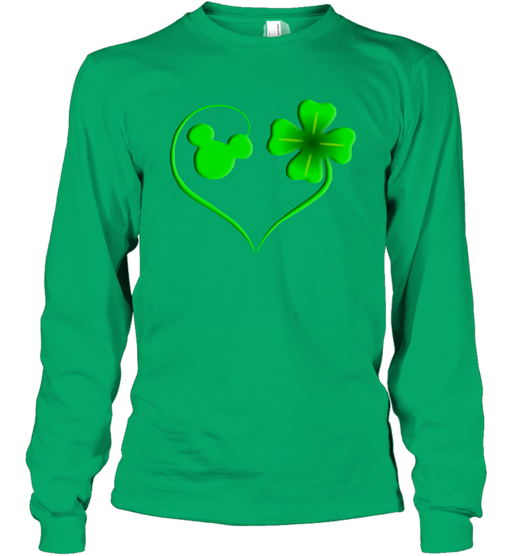 Mickey mouse and four leaf clover St Patricks Day Long Sleeve T-Shirt - kambletee