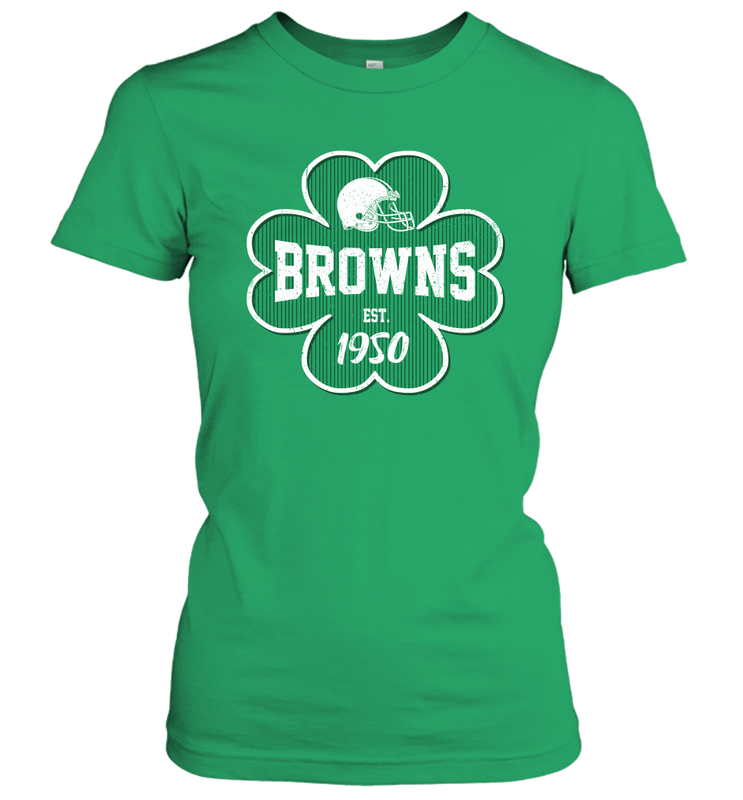 Patrick's Day Shamrock For Cleveland Browns Fans Women's T-Shirt - kambletee