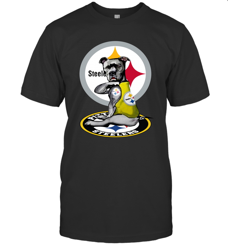 Pitbull Rottweiler I Love Pittsburgh Steelers Men's T-Shirt - kambletee