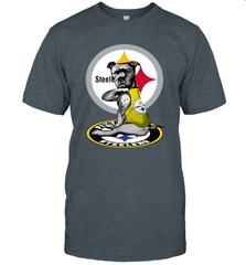 Pitbull Rottweiler I Love Pittsburgh Steelers Men's T-Shirt - kambletee