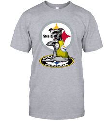 Pitbull Rottweiler I Love Pittsburgh Steelers Men's T-Shirt - kambletee