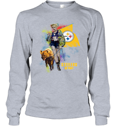 Harley Quinn Pittsburgh Steelers Of Prey Long Sleeve T-Shirt - kambletee