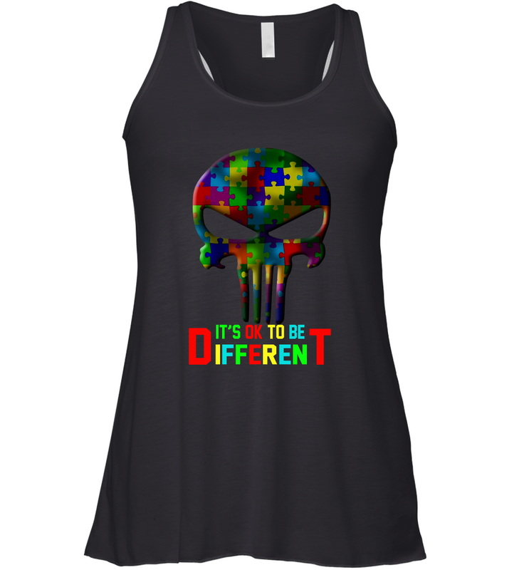 Skull it is ok to be different Racerback Tank - kambletee