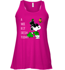 Snoopy A Wee Bit Irish Today Racerback Tank - kambletee