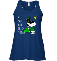 Snoopy A Wee Bit Irish Today Racerback Tank - kambletee
