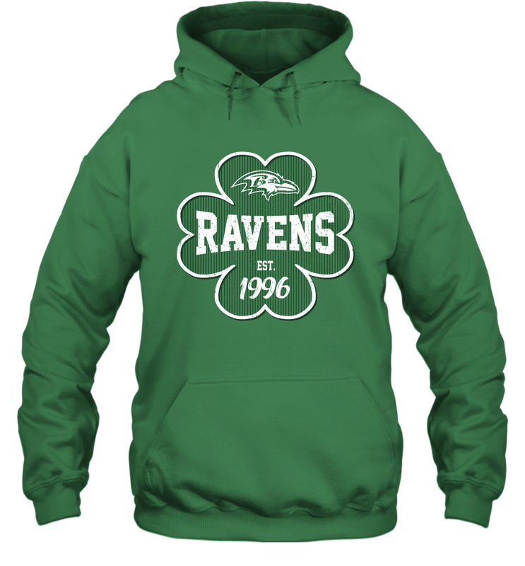 Patrick's Day Shamrock For Baltimore Ravens Fans Hoodie - kambletee