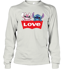 Stitch and Angel love Levi's logo Long Sleeve T-Shirt - kambletee