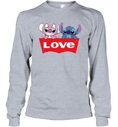 Stitch and Angel love Levi's logo Long Sleeve T-Shirt - kambletee