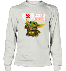Baby Yoda Valentino Rossi Legends Never Die Long Sleeve T-Shirt - kambletee