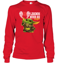 Baby Yoda Valentino Rossi Legends Never Die Long Sleeve T-Shirt - kambletee