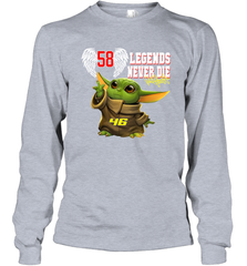 Baby Yoda Valentino Rossi Legends Never Die Long Sleeve T-Shirt - kambletee