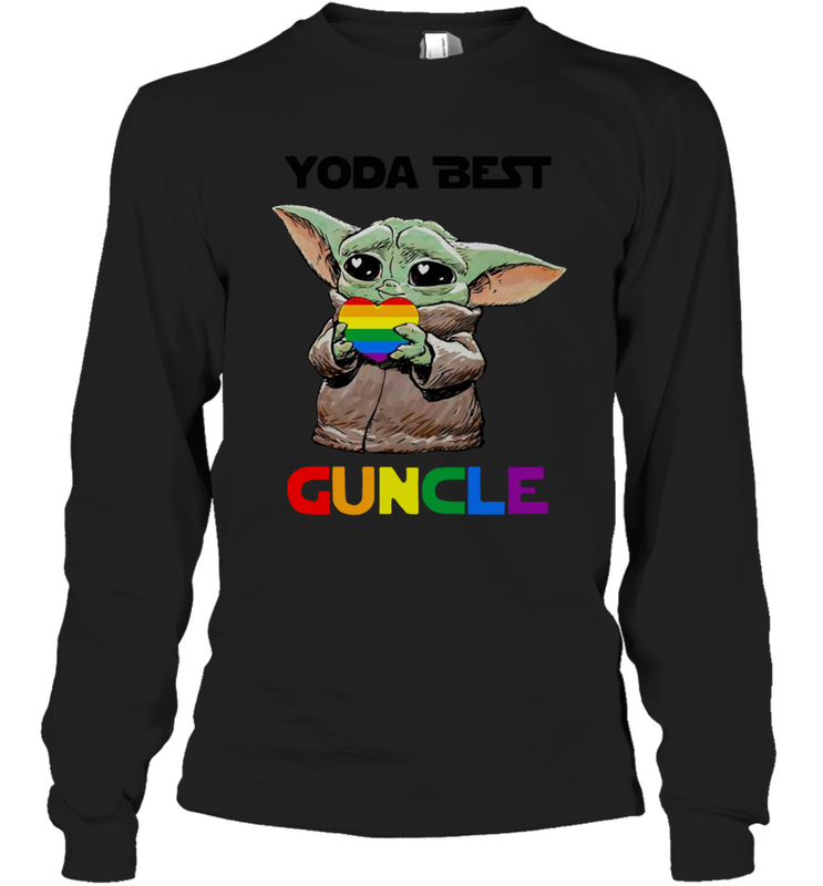 Star Wars Baby Yoda best Guncle LGBT Pride Long Sleeve T-Shirt - kambletee