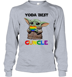 Star Wars Baby Yoda best Guncle LGBT Pride Long Sleeve T-Shirt - kambletee