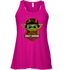 Star Wars Baby Yoda Motor Harley Davidson Cycles Racerback Tank - kambletee