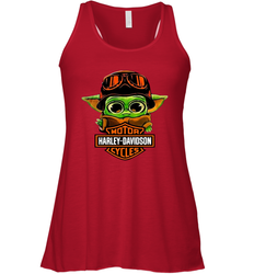 Star Wars Baby Yoda Motor Harley Davidson Cycles Racerback Tank - kambletee