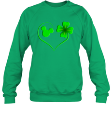 Mickey mouse and four leaf clover St Patricks Day Sweatshirt - kambletee