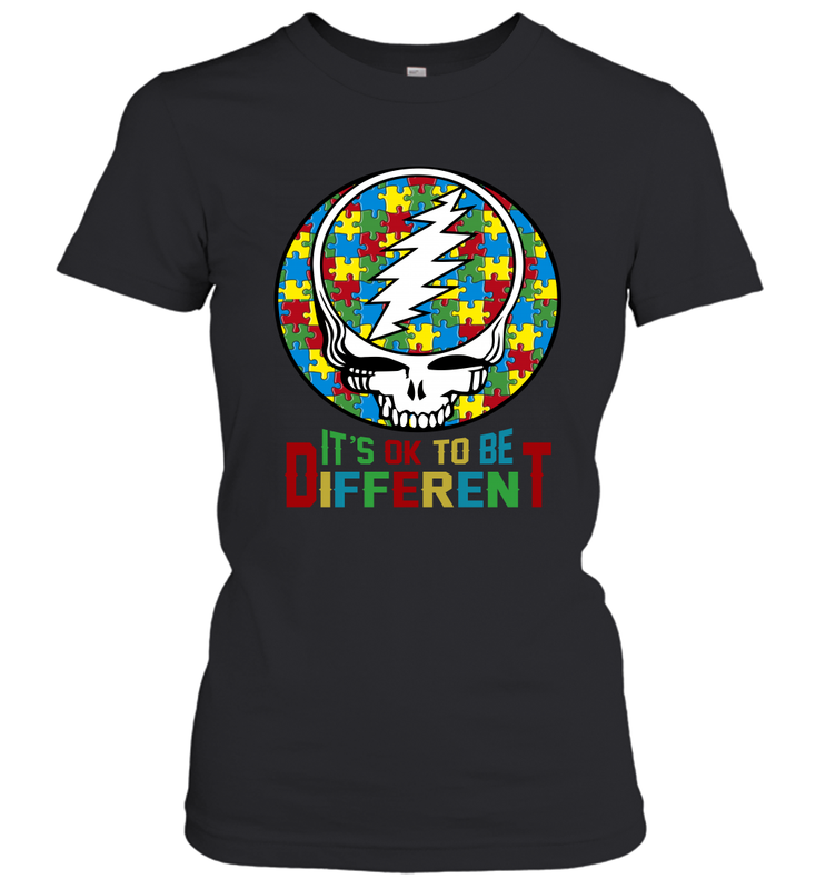 Skull Autism Its Ok To Be Different Women's T-Shirt - kambletee