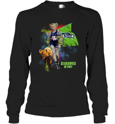 Harley Quinn Seattle Seahawks Of Prey Long Sleeve T-Shirt - kambletee