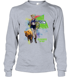 Harley Quinn Seattle Seahawks Of Prey Long Sleeve T-Shirt - kambletee