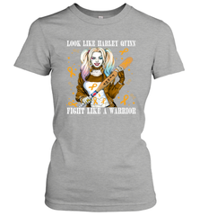 Harley Quinn Fight Like A Warrior Appendix Cancer Awareness Women's T-Shirt - kambletee