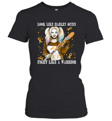 Harley Quinn Fight Like A Warrior Appendix Cancer Awareness Women's T-Shirt - kambletee