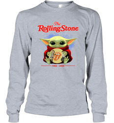 Star Wars Baby Yoda hug The Rolling Stones band 1962 2020 Long Sleeve T-Shirt - kambletee