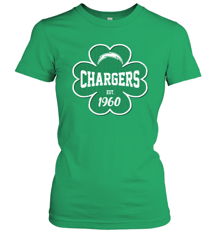 Patrick's Day Shamrock For Los Angeles Chargers Fans Women's T-Shirt - kambletee