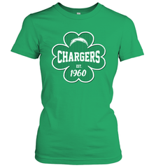 Patrick's Day Shamrock For Los Angeles Chargers Fans Women's T-Shirt - kambletee