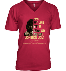 It's My Life It's Now Or Never Jon Bon Jovi Men's V-Neck - kambletee