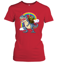 Star Wars Baby Yoda riding Dinosaur rainbow Women's T-Shirt - kambletee