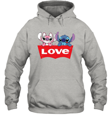 Stitch and Angel love Levi's logo Hoodie - kambletee
