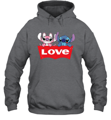 Stitch and Angel love Levi's logo Hoodie - kambletee