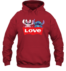 Stitch and Angel love Levi's logo Hoodie - kambletee