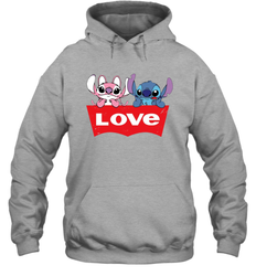 Stitch and Angel love Levi's logo Hoodie - kambletee