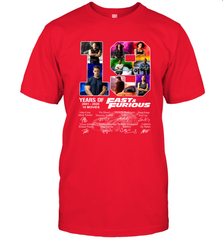 19 years of Fast and Furious 2001 2020 10 movies signatures Men's T-Shirt - kambletee