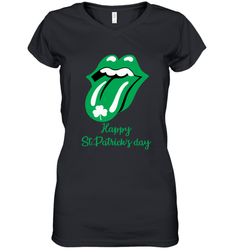 Happy St. Patrick's day Rolling Stones Women's V-Neck - kambletee