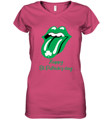 Happy St. Patrick's day Rolling Stones Women's V-Neck - kambletee
