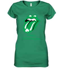 Happy St. Patrick's day Rolling Stones Women's V-Neck - kambletee