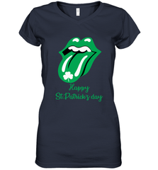 Happy St. Patrick's day Rolling Stones Women's V-Neck - kambletee