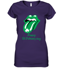 Happy St. Patrick's day Rolling Stones Women's V-Neck - kambletee