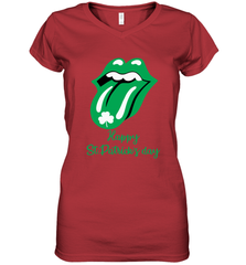 Happy St. Patrick's day Rolling Stones Women's V-Neck - kambletee