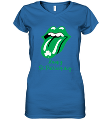 Happy St. Patrick's day Rolling Stones Women's V-Neck - kambletee